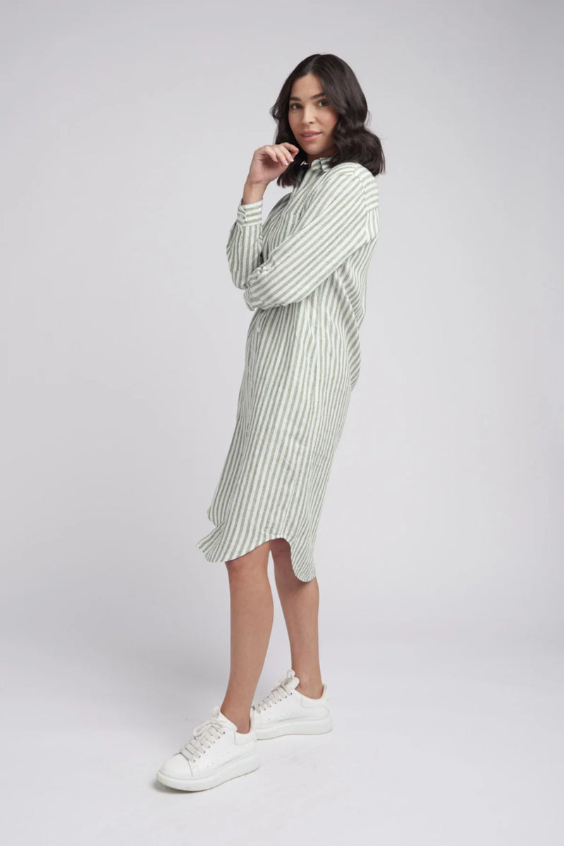 • 100% Linen • Yarn Dyed Stripe • Classic Fit • Top Patch Pocket • Shirt Maker Collar • Back Yoke • Back Action Pleat • 4 Hole Buttons • Front Buttoning • Long Sleeve with Roll up • Cuff and Sleeve Placket • Curved Hem Line