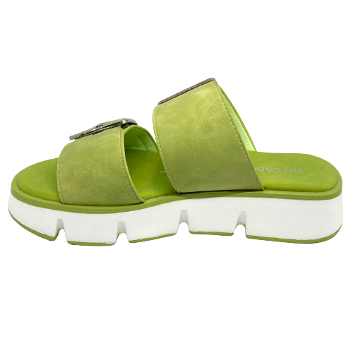 Hello Summer! A pair of slides for a fresh and easy look for the weekend. Made from man made products with a chunky white sole, these are a must have. Los Cabos Mady Splice