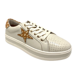 A sneaker with some serious pizazz, these puppies will bring life to any outfit while keeping your feet super happy thanks to extra cushioning and arch support. These also have a removable insole so you can wear your own orthotics with ease.  Featuring a contrasting star and heel trim on a platform sole these leather lace-up sneakers are your season must-haves.