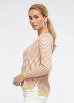 A Z&P take on a classic style, the Essential Stripe Crew. A crowd favourite (and ours too), flattering and fun stripes adorn this loosely structured knit, which fits neatly on the body. Delicate ribbing details make this piece perfect for almost any, and every, occasion. Subtlety hand embroidered with our  ZP essentials logo, this piece is designed to compliment your wardrobe and be worn with love. The cotton cashmere bend makes this piece soft to the touch and comfy to wear. 