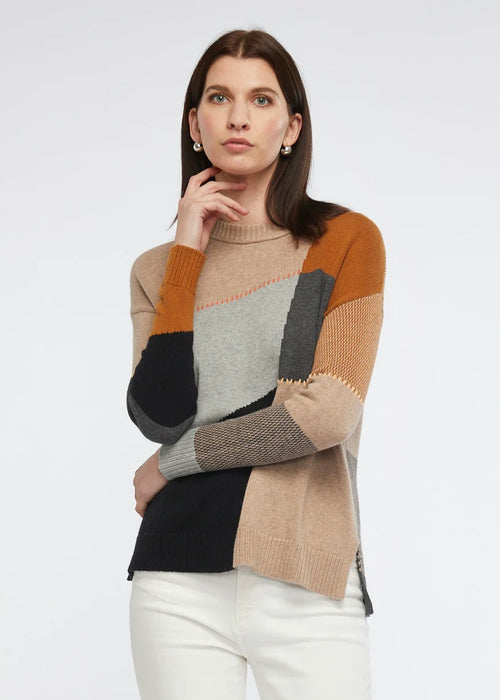 A weekend getaway with the girls? Cozying up by the fire? Morning cafe visit? Whatever the adventure, the the Patchwork Jumper is your ultimate companion. Elevated through its unique patchwork palette and hand embroidery, this piece is a one of a kind.   Its cotton cashmere blend is designed to keep you feeling comfortable, warm and stylish. The jumper sits neatly on the body, falls to the natural waistline, and is a loosely structured fit. Its your new everyday favourite.  SHARE   