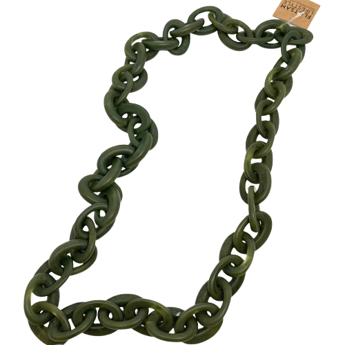 resin chain necklace in khaki