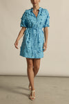 crafted in cotton, the aspect dress combines a dynamic 3D floral broderie with a scalloped lace neckline finish. A piece designed for elevated and romantic summer dressing.

100% cotton, trims: 100% polyester 
Covered buttons running from neckline to hem
Fabric covered belt with brass ends for versatile styling options 
Elbow length raglan sleeve 
3d floral broderie finish adds a sense of feminine charm 
Mini-length finishing mid-thigh
