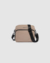 nternal Features	Zip Pocket, Slip Pocket
External Features	Front Side Zip Pocket, Back Side Zip Pocket
Internal Lining	Polyester Recycled Black and White Stripe Logo 100% Lining
Crossbody Strap	Adjustable and Detachable 80-145cm Sateen Strap
Closure	Secure Zip
Body Material	Satin Finish Polyurethane 100%
Hardware	Black
Dimensions	W23 x H19 x D9cm
Weight	0.55kg
