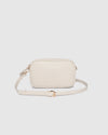 Internal Features	Zip Pocket, Slip Pocket
Internal Lining	Polyester Recycled Beige and White Stripe Logo 100% Lining
Crossbody Strap	Adjustable and Detachable 69-133cm Logo Webbing Strap
PU Strap	Adjustable and Detachable 110-124cm Vegan Leather Strap
Closure	Secure Zip
Body Material	Polyurethane Vegan Leather 100%
Hardware	Light Gold
Dimensions	W23 x H13 x D5cm
Weight	0.8kg
