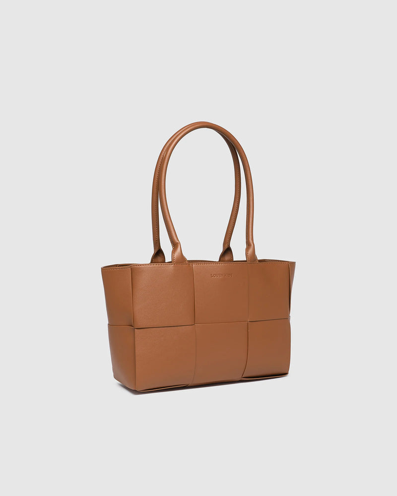 Internal Lining	Polyurethane Vegan Leather 100% Backing
Handle Height	25cm
Closure	Magnetic Clasp
Body Material	Polyurethane Vegan Leather 100%
Hardware	Light Gold
Dimensions	W38 x H21 x D10cm
Weight	0.67kg