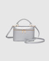Internal Lining	Polyester Recycled Beige and White Stripe Logo 100% Lining
Handle Height	7cm
Shoulder Strap	Detachable 110cm Chain Strap
Crossbody Strap	Adjustable and Detachable 106-124.5cm Vegan Leather Strap
Closure	Secure Zip
Body Material	Polyurethane Vegan Leather 100%
Hardware	Light Gold
Dimensions	W17.3 x H12 x D6.5cm
Weight	0.35kg