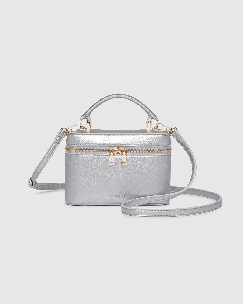 Internal Lining	Polyester Recycled Beige and White Stripe Logo 100% Lining
Handle Height	7cm
Shoulder Strap	Detachable 110cm Chain Strap
Crossbody Strap	Adjustable and Detachable 106-124.5cm Vegan Leather Strap
Closure	Secure Zip
Body Material	Polyurethane Vegan Leather 100%
Hardware	Light Gold
Dimensions	W17.3 x H12 x D6.5cm
Weight	0.35kg