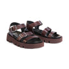 On trend as always with Eos is this chunky, comfortable flat sandal with smooth leather straps, y back and silver buckles.