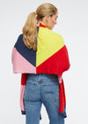 A colourful cotton and cashmere blend of geometric shapes in this fun wrap from Zaket & Plover.  Colour  -  Denim multi