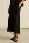 Embroidered with a delicate floral motif and finished with a scalloped hem, the apprise pant is a refined take on vacation dressing.&nbsp;

100% linen
bespoke embroidery with scalloped edge
cropped, wide-leg silhouette
high-waisted fit with side zip and clasp
elasticated back waistband for comfort
functional side pockets
designed to pair with the dawn top as a vacation-ready set