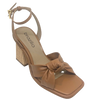 brazilio tan heel with ankle strap and cane look heel