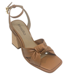 brazilio tan heel with ankle strap and cane look heel