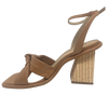 brazilio tan heel with ankle strap and cane look heel