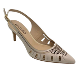 Here is a great trans seasonal heel that will effortlessly see you from the office to an occasion. The laser cut work not only creates interest but also allows for the leather to mould easily to your foot shape. The light beige colour is also a great neutral. Made in Brazil it boasts a 7cm slim heel.