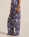 casual but show-stopping, the breeze pant fuses fashion and function with ease. organic inspired shapes and geometric stripe detailing create a winning combination in our signature frond print. crafted in a luxurious silk blend with a softly elasticated waist and side pockets the breeze will quickly establish themselves as firm favourites for your vocation or vacation. team with the matching reflex top or scarf for an on-point aesthetic. see product details below.  color: frond wave