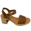 zeta tan leather and raffia platform sandal