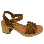 zeta tan leather and raffia platform sandal