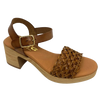zeta tan leather and raffia platform sandal