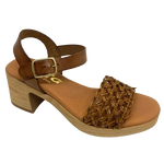 zeta tan leather and raffia platform sandal