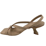 carrano strappy nude sandal with 7cm curved heel.