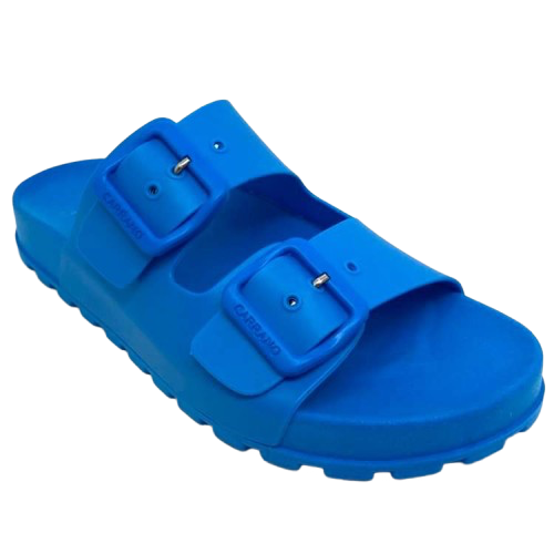 These fun PVC little slides are made in Brazil and are perfect for our hot, wet summer months. Super comfy, these are bound to become your new "go to's". Available in bright green, bright fuchsia pink, yellow and blue.