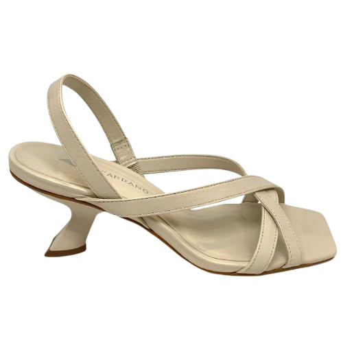 carrano strappy vanilla sandal with 7cm curved heel.