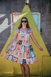 ur 100% cotton Rodeo Print fabric is perfect in this fun, tiered, V necked little sundress with it's frilled armhole giving you a great little go-to in our warmer months.