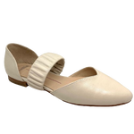 A great little flattie from Mollini with a closed toe and heel cap and a rouched strap of leather across the instep.