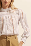 Equally parts modest and playful, crafted in our custom cotton broderie with delicate 3d detailing the fabric is truly the hero of this signature piece. It contrasts bold scalloped details with delicate sheer sections and small 3d leaves for an on-trend yet feminine edge. Please note that cami tops are sold separately.   Colour: Porcelain