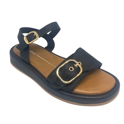 granada black sandal, PU, Los Cabos, adjustable front
