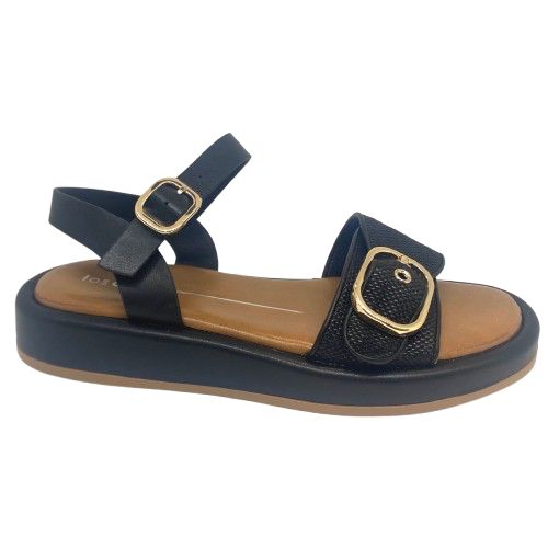 granada black sandal, PU, Los Cabos, adjustable front