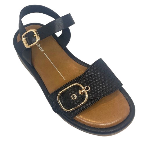 granada black sandal, PU, Los Cabos, adjustable front