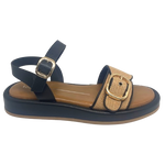 granada sandal caramel, PU, buckle front, los cabos