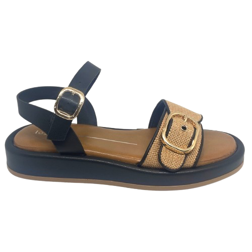 granada sandal caramel, PU, buckle front, los cabos