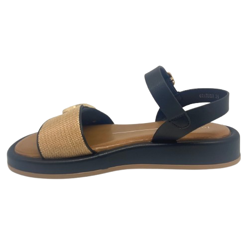 granada sandal caramel, PU, buckle front, los cabos