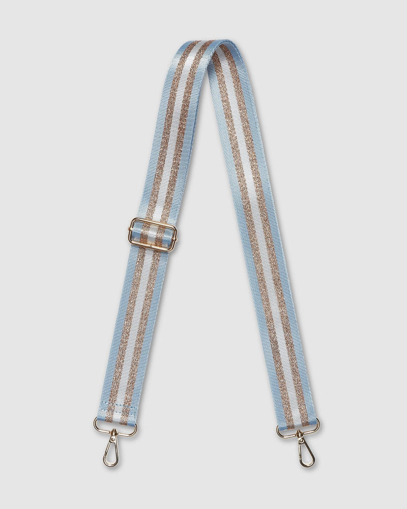 The Louenhide Hendrix Strap is an edgy webbing guitar strap, complete with fun metallic designs that will add instant style to any outfit. Finished with light gold hardware, this adjustable strap is for ladies that love switching up their look. The Hendrix guitar strap comfortably sits on your shoulder and pairs perfectly with our range of crossbody and travel bags! 