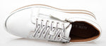 <p>How cool are these leather sneakers! Stripe detail through the 5cm high sole, two tone laces and with a silver metal rand give these just the right amount of edge.&nbsp; Double zips for super easy on/off too.&nbsp;&nbsp;</p> <p>Alfie &amp; Evie</p>