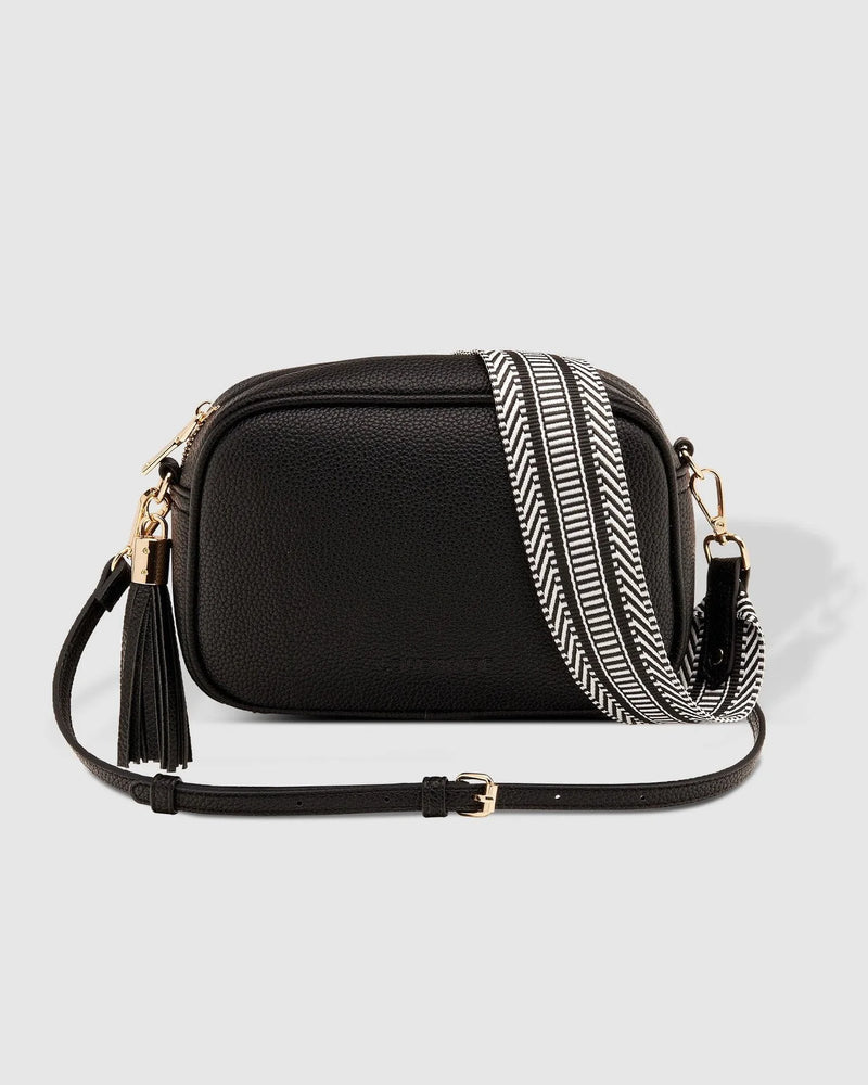 1440 × 1800px The Louenhide Jacinta Crossbody Bag is the ultimate cool-girl bag, featuring a complimentary detachable guitar strap. feel luxe and sporty with our Jacinta over your shoulder. Walk out in style with a fun tassel feature and secure your essentials with its slip and zip pockets. Available in a range of classic & preppy colours and designed to style effortlessly with your daily wardrobe.