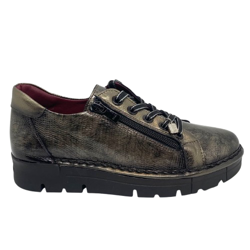 jose saenz leather eva sneakers negro bronze, zip entry