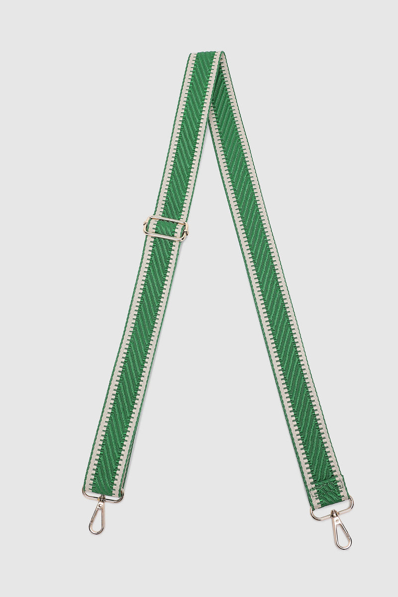 Louenhide guitar strap to change up your crossbody bag or travel bag with a subtle metallic finish. Sage green, coffee, navy, red, tan.