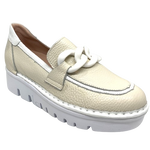 Marta loafer by Jose Saenz with chain trim, cream