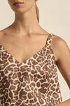 your essential layering piece - refined and ready for summer.

100% linen
wide-set straps for ease and wearability
v-neckline adds a flattering touch
perfect alone or layered under jackets
crafted in the zk exclusive ocelot print, a neutral take on the classic leopard trend.