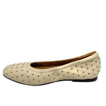 ballet flatj with stud detail padded insole and arch support bresley prusian egret