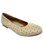 ballet flatj with stud detail padded insole and arch support bresley prusian egret