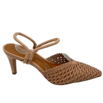 <p>An elegant shoe that's comfortable too. A mesh underlay over crochet pointed toe with an 8cm heel makes these light and easy to wear.</p> <p>Valerio Conte, dark nude.</p> <p>Made in Brazil</p>