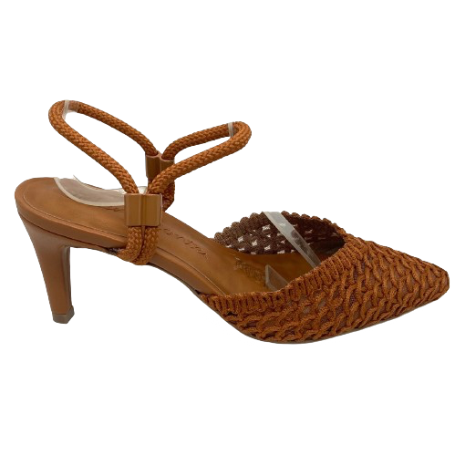 <p>An elegant Valerio shoe that's comfortable too. A mnbsp;</p> <p>Conte</p> esh underlay over crochet pointed toe with an 8cm heel makese light and easy to wear.&<p>Made in Brazil</p> thes