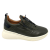 Sneakers by Alfie &amp; Evie are always great and this little one with its new look bulbous white sole, elastic laces, zip entry and black patent leather trims is not exception.