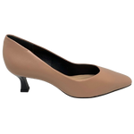 A court shoe that's built for comfort as well as style. This beautifully shaped court with it's chiselled toe has exceptional padding in it's footbed without taking away it's elegant shape. The shapely little 5cm heel is in a contrasting shiny black for that little bit of extra pizzazz. Made in Brazil.