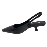 Made in Brazil by Carrano this little sling back has a slightly asymmetrical elongated toe shape, a 6cm heel the is located slightly off centre from the heel and is a comfortable and elegant shape that will look as great with your favourite jeans as it will with your corporate or elevated wear.